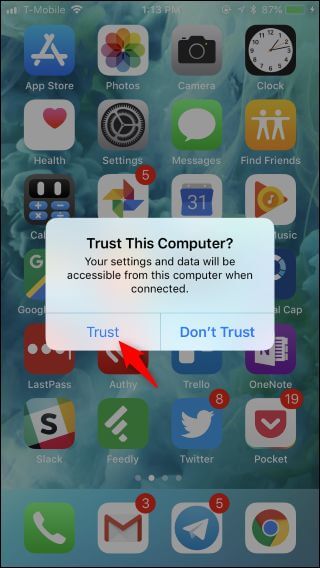 Choose Trust this Computer - How to Wipe an iPhone