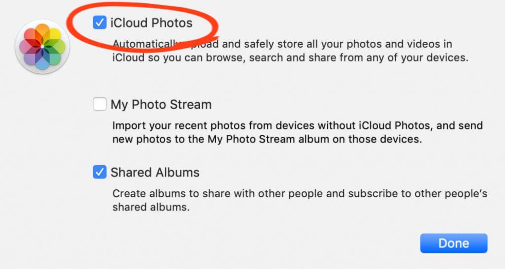 Choose iCloud Photos