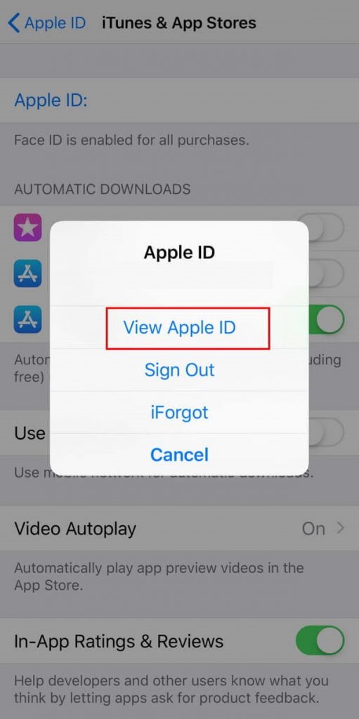 View Apple ID