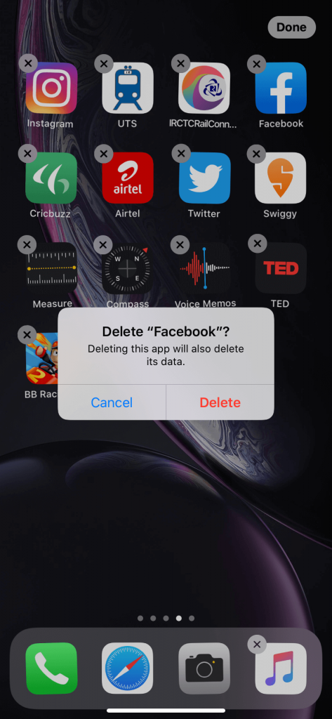 Delete apps 