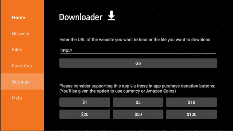 Downloader on Firestick 