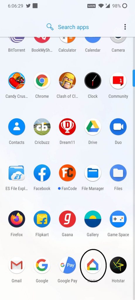 Google Home app