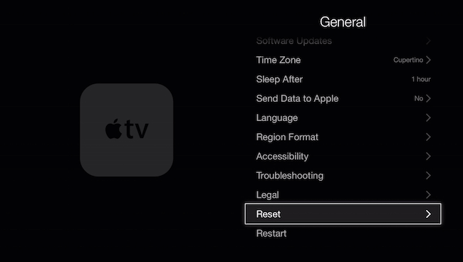 Ripristina Apple TV