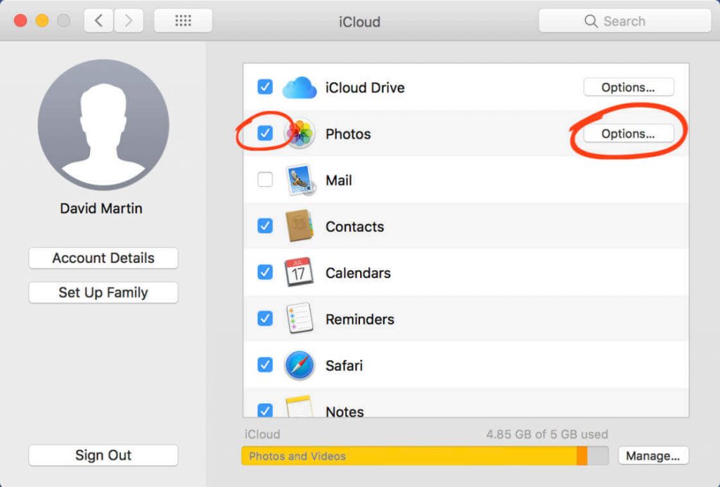 Choose iCloud Photos