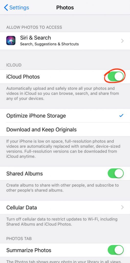 Select iCloud Photos