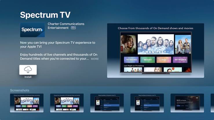 Install Spectrum TV on Apple TV