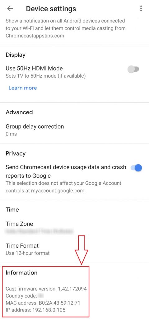 Chromecast Software Information