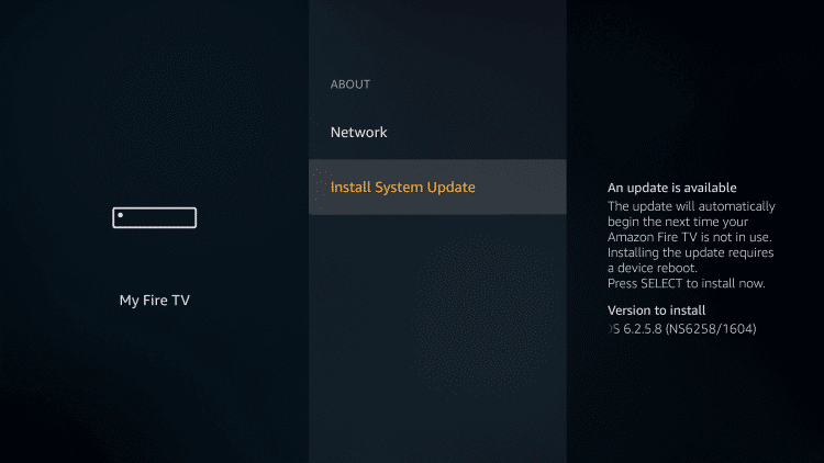 Click Install System Update