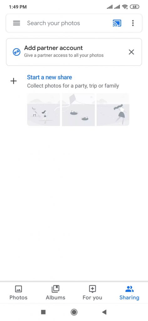 Cast icon in Google Photos