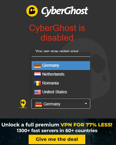 CyberGhost VPN Chrome Extension