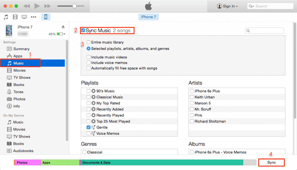 Download Music from PC using iTunes