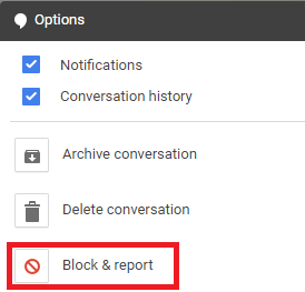 Block or Unblock on Google Hangouts