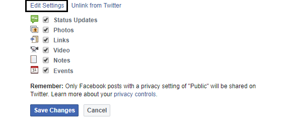 how to link facebook to twitter
