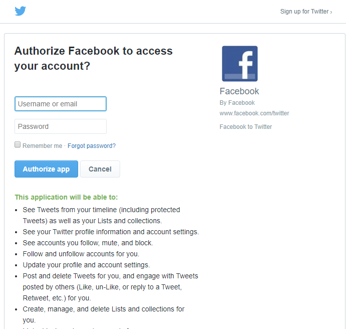 how to link facebook to twitter