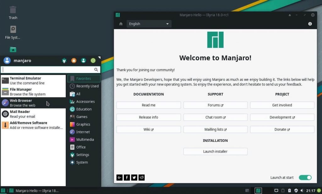 Manjaro Linux Xfce Edition