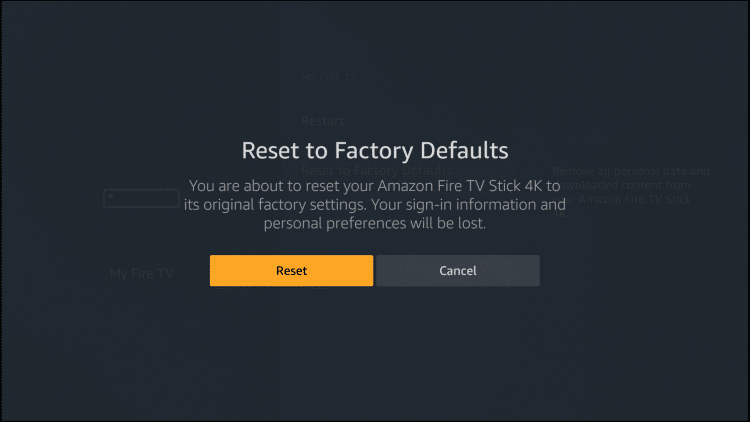 reset to Factory Defaults