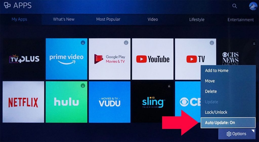 Update Apps on Samsung Smart TV