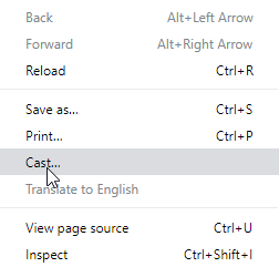 Choose the Cast option