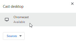 Choose the Chromecast device