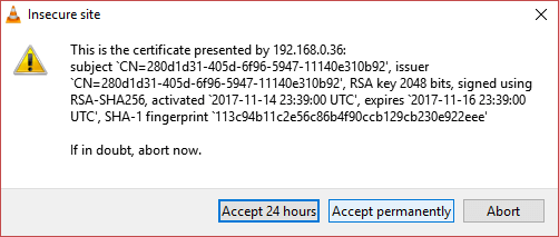 Click Accept 24 hours or Accept permanently