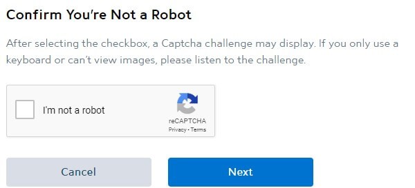confirm you're not a robot