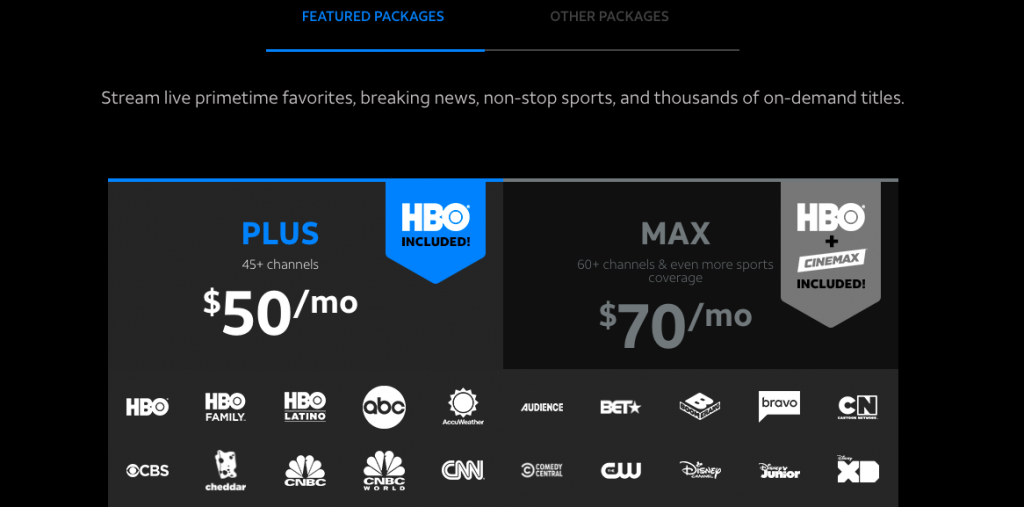 AT&T TV NOW cost