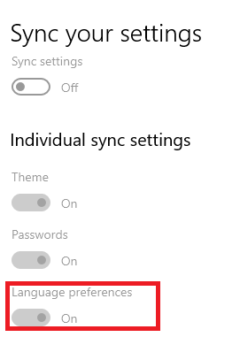 Turn off Sync on Windows