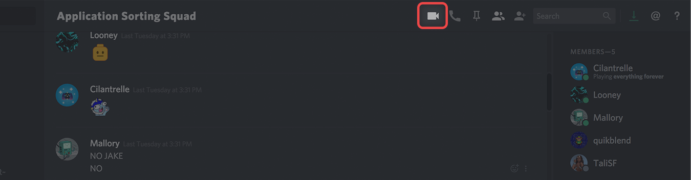 Click on Video icon - How To Screen Share on Discord?