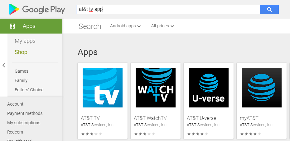 Search apps