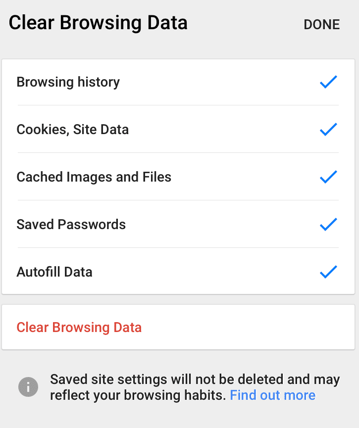 Hit Clear browsing data: Clear Cache Chrome