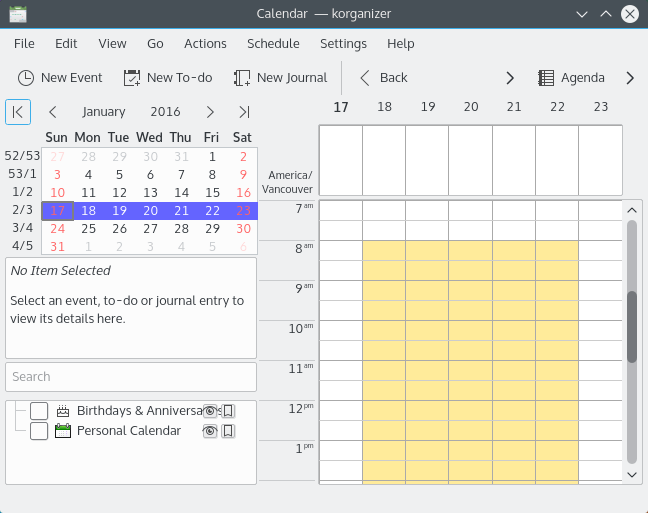 KOrganizer - Best Calendar Apps for Linux