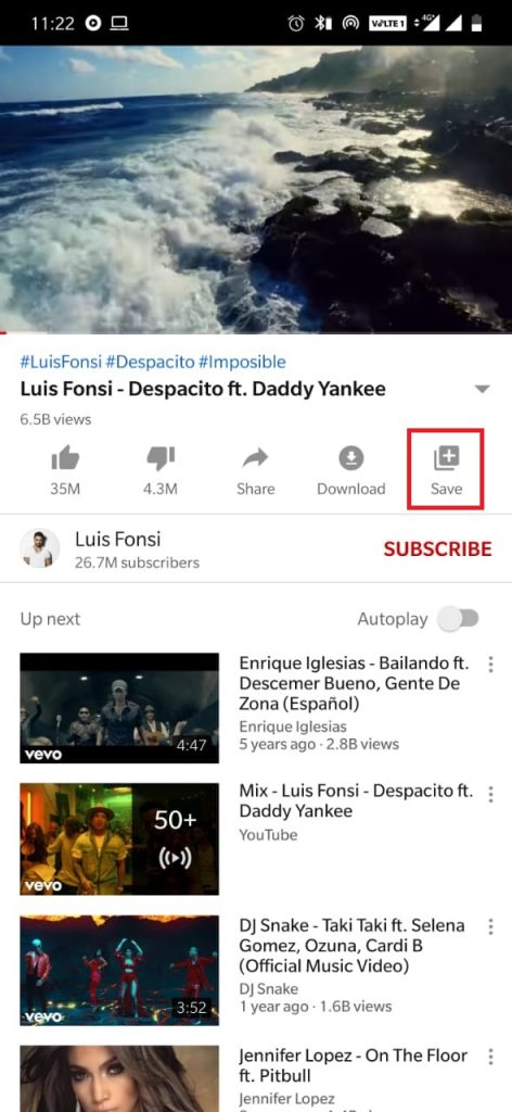 Click on the save button
