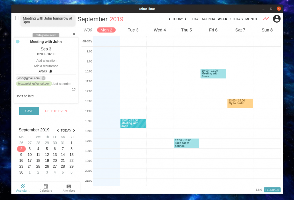 MineTime - Best Calendar Apps for Linux