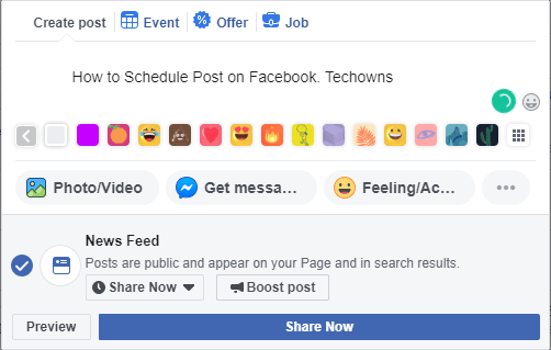 Schedule Posts on Facebook