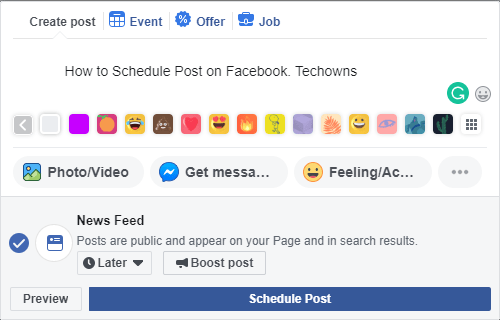 Schedule Posts on Facebook