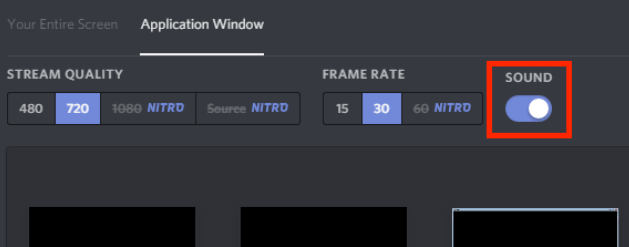 Toggle On Sound icon -  How To Screen Share on Discord?