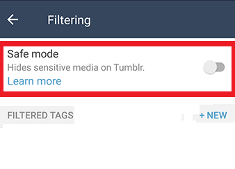 Turn off Tumblr Safe Mode Android