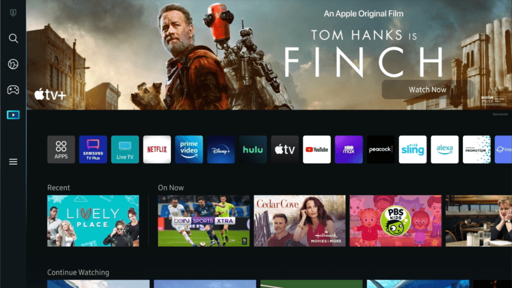 Click Apps in the Samsung TV app store