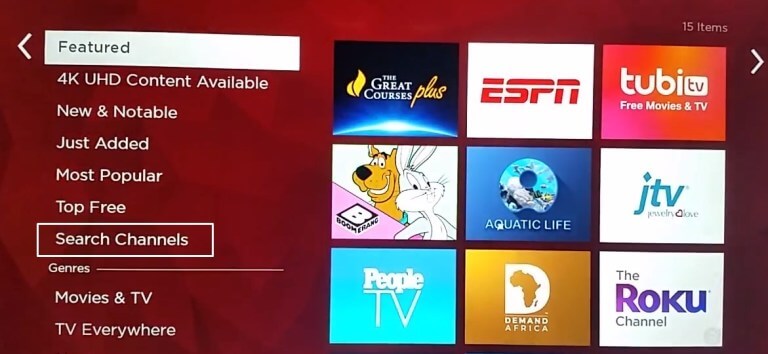 Roku Search Channels