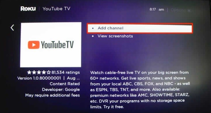 YouTube TV on Roku