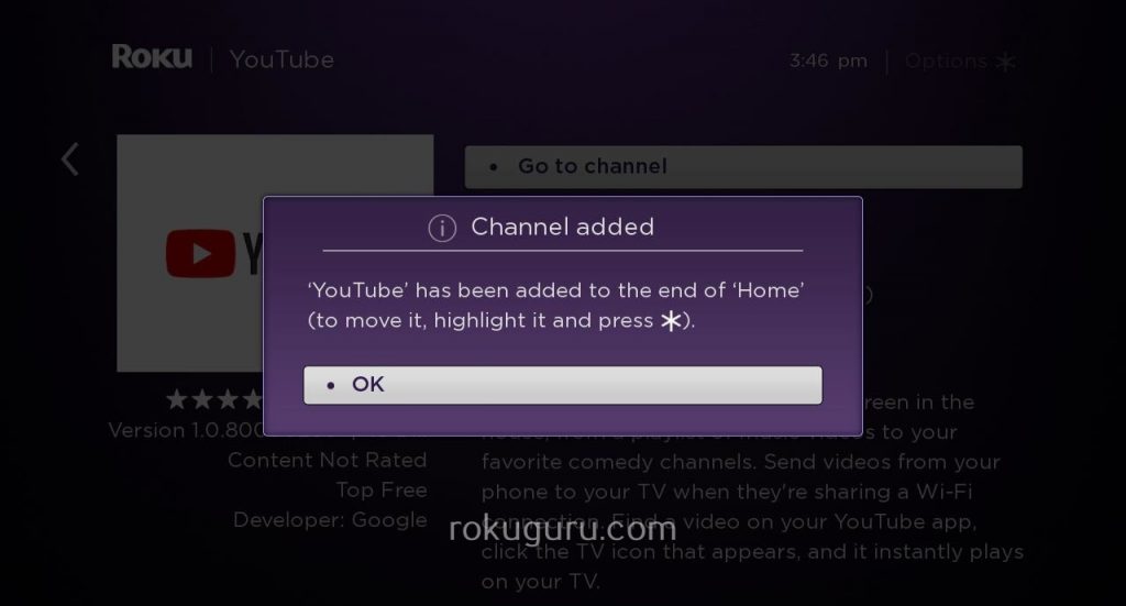 Youtube on Roku