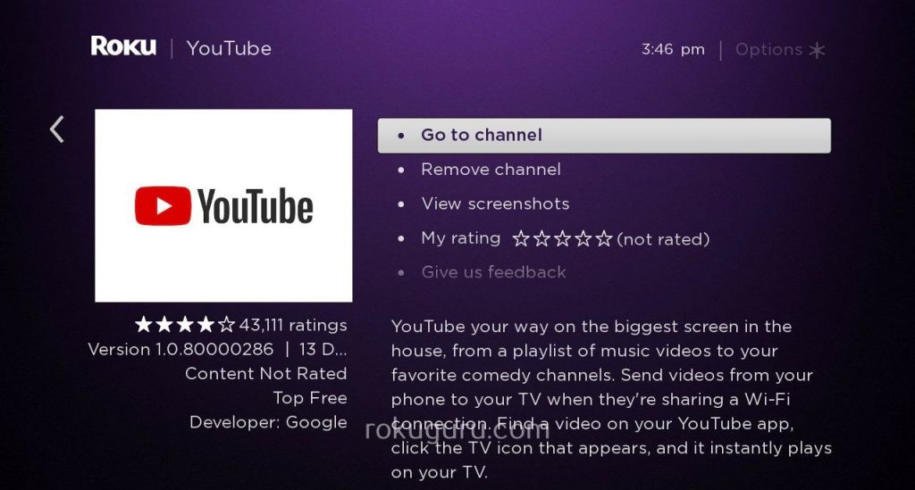 Youtube on Roku