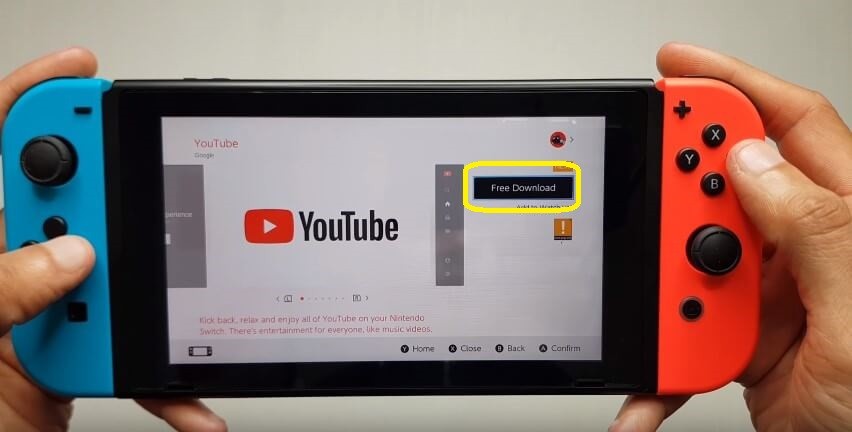 YouTube on Nintendo Switch