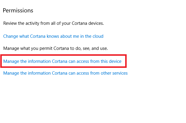 stop Cortana from saving search history