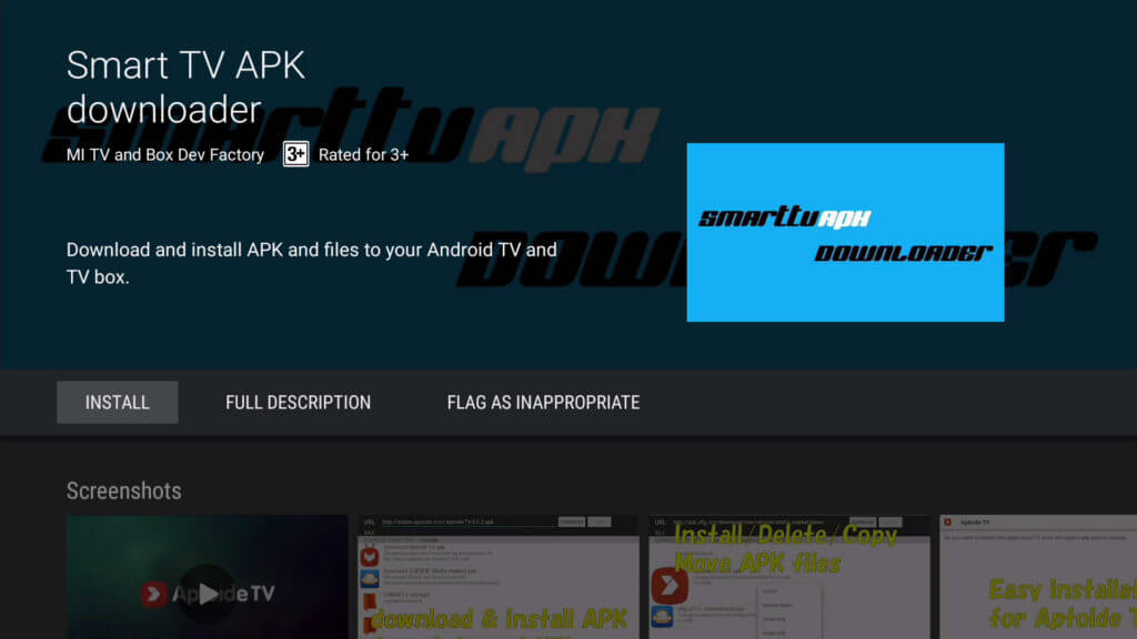 Install smart apk downloader on Mi box