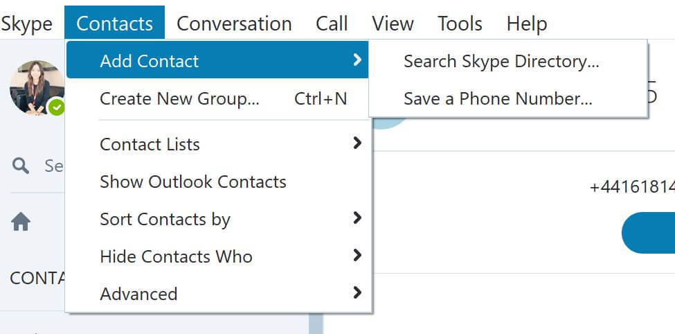 Choose Search Skype Directory