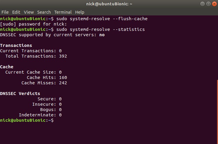 Flush DNS Cache on Linux