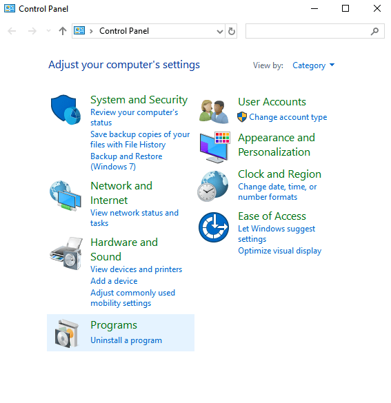 Click on Uninstall apps on Windows