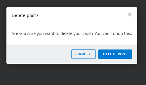 Click on the delete post button