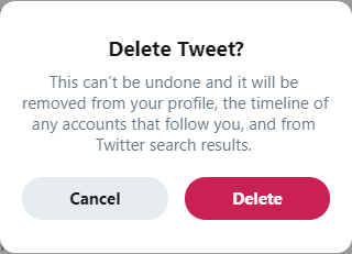 delete a tweet on Twitter PC